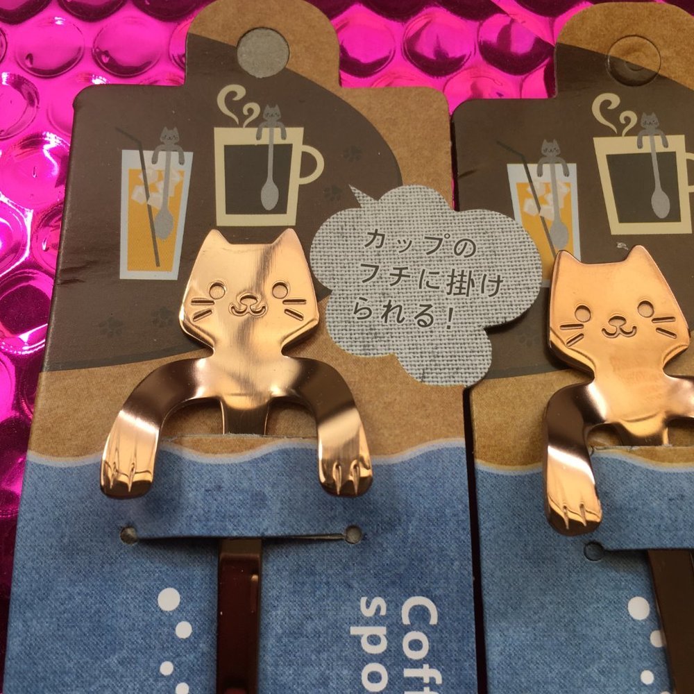 Rose Gold Stainless Steel Cat Spoons - THREE PIECES 🥄🥄🥄 -  NEW! - Picture 12 of 13